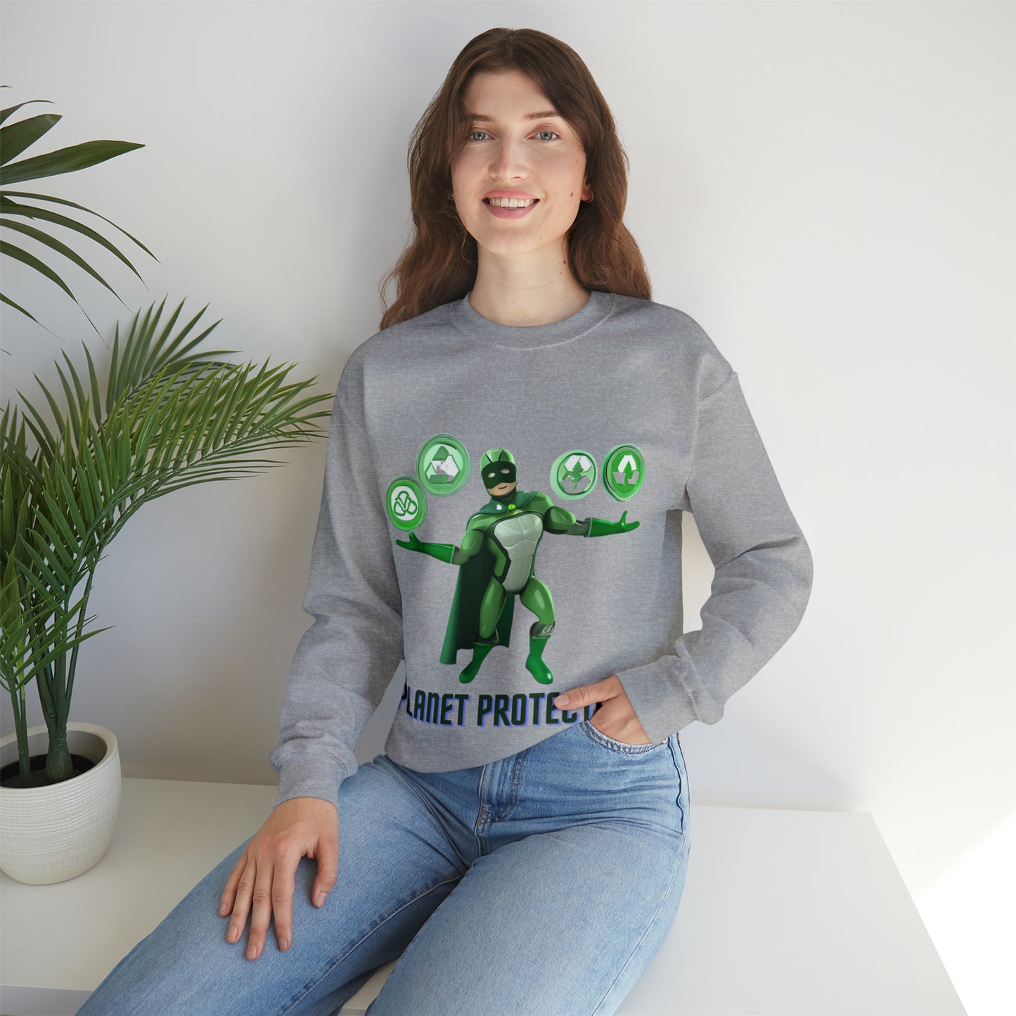 Earth's Guardian Sweatshirt | Sustainable Superhero Unisex Sweatshirt