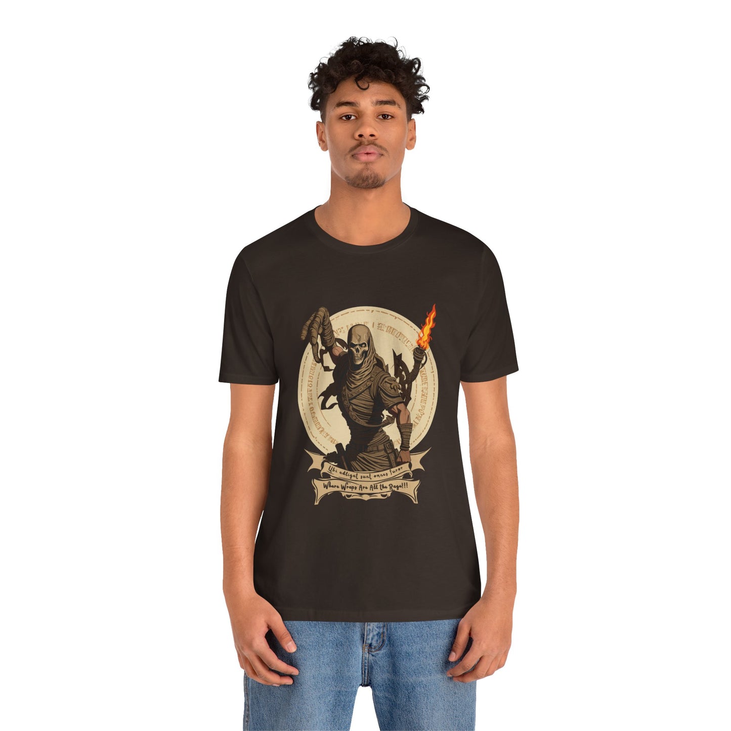 Ancient Mummy's Tomb: Torch-Lit Impressionist T-Shirt | Halloween Vibes Tee