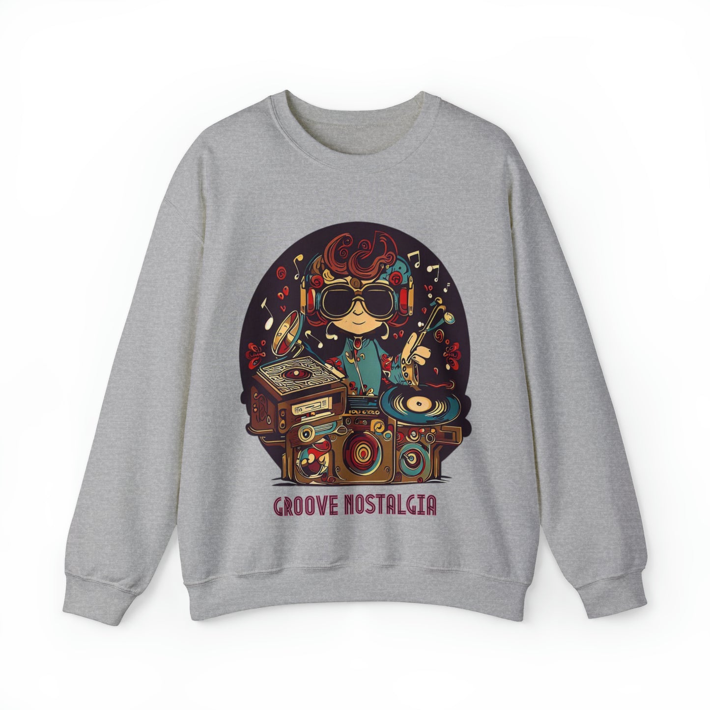 Groove Nostalgia Sweatshirt | Vintage Vinyl Lover Unisex Sweatshirt