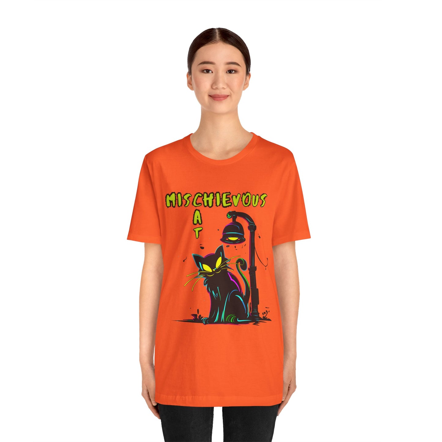 Mischievous Black Cat: Graffiti Art T-Shirt | Halloween Vibes Tee