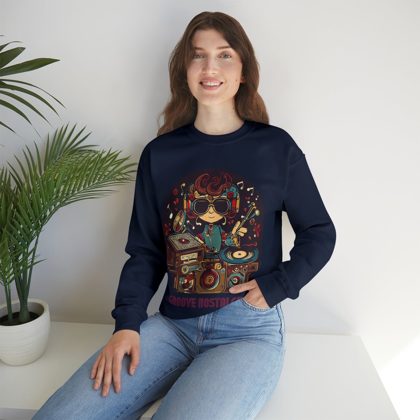 Groove Nostalgia Sweatshirt | Vintage Vinyl Lover Unisex Sweatshirt