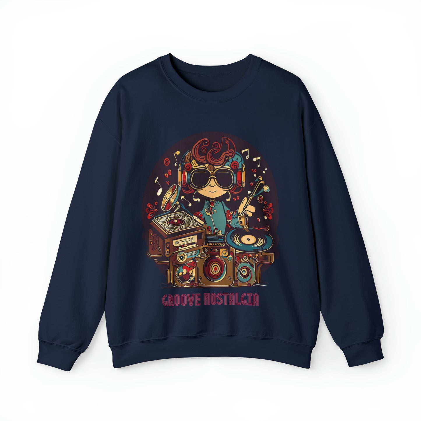 Groove Nostalgia Sweatshirt | Vintage Vinyl Lover Unisex Sweatshirt