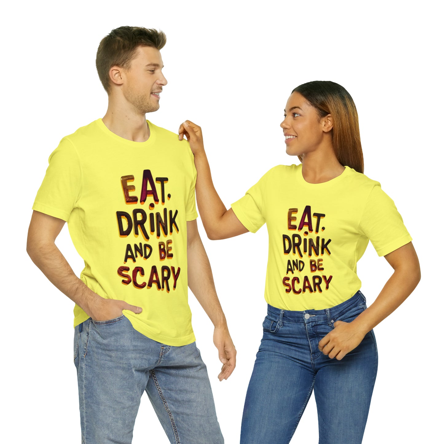 Eat, Drink, and Be Scary Halloween T-shirt - Party in Spooky Style | Halloween Vibes Tee