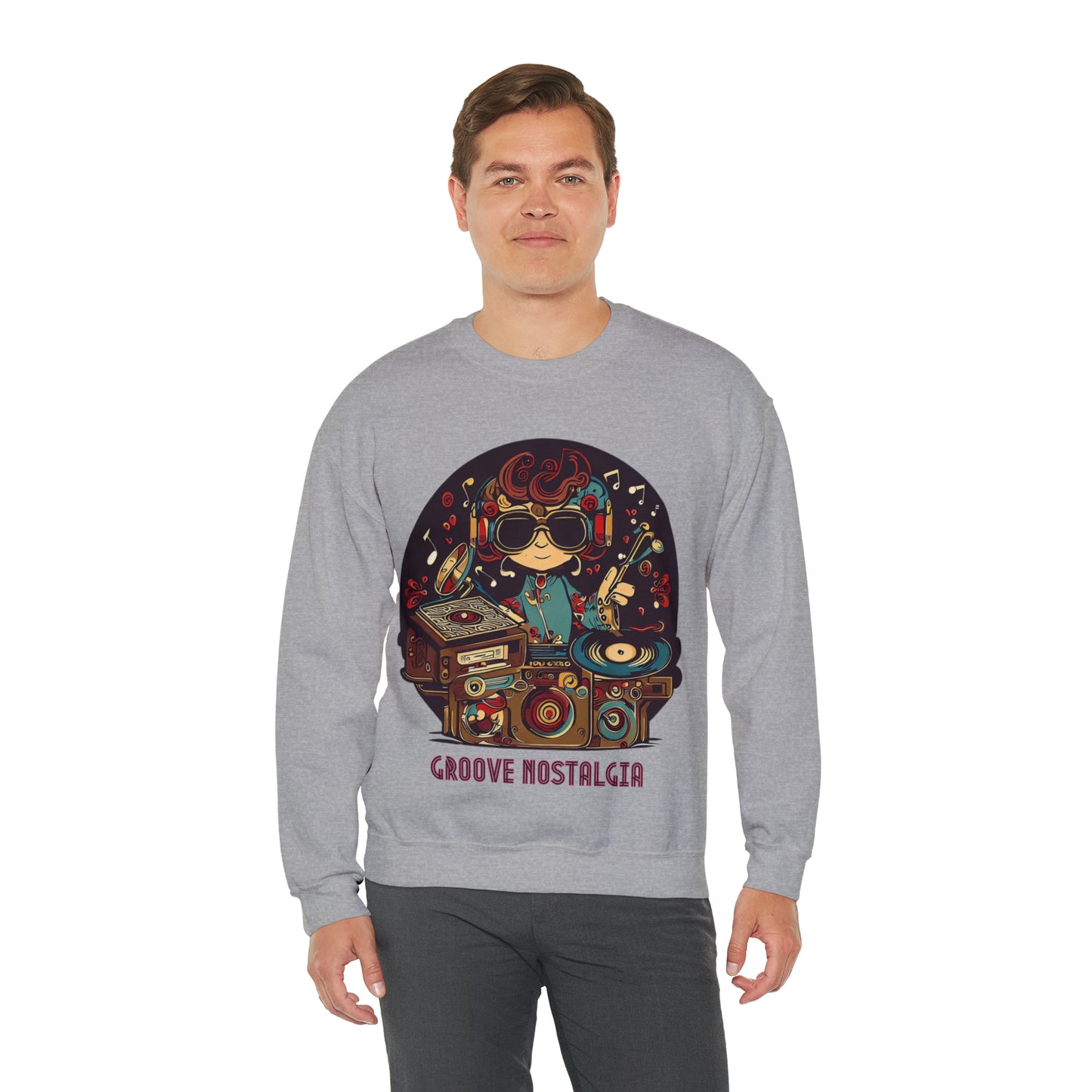 Groove Nostalgia Sweatshirt | Vintage Vinyl Lover Unisex Sweatshirt