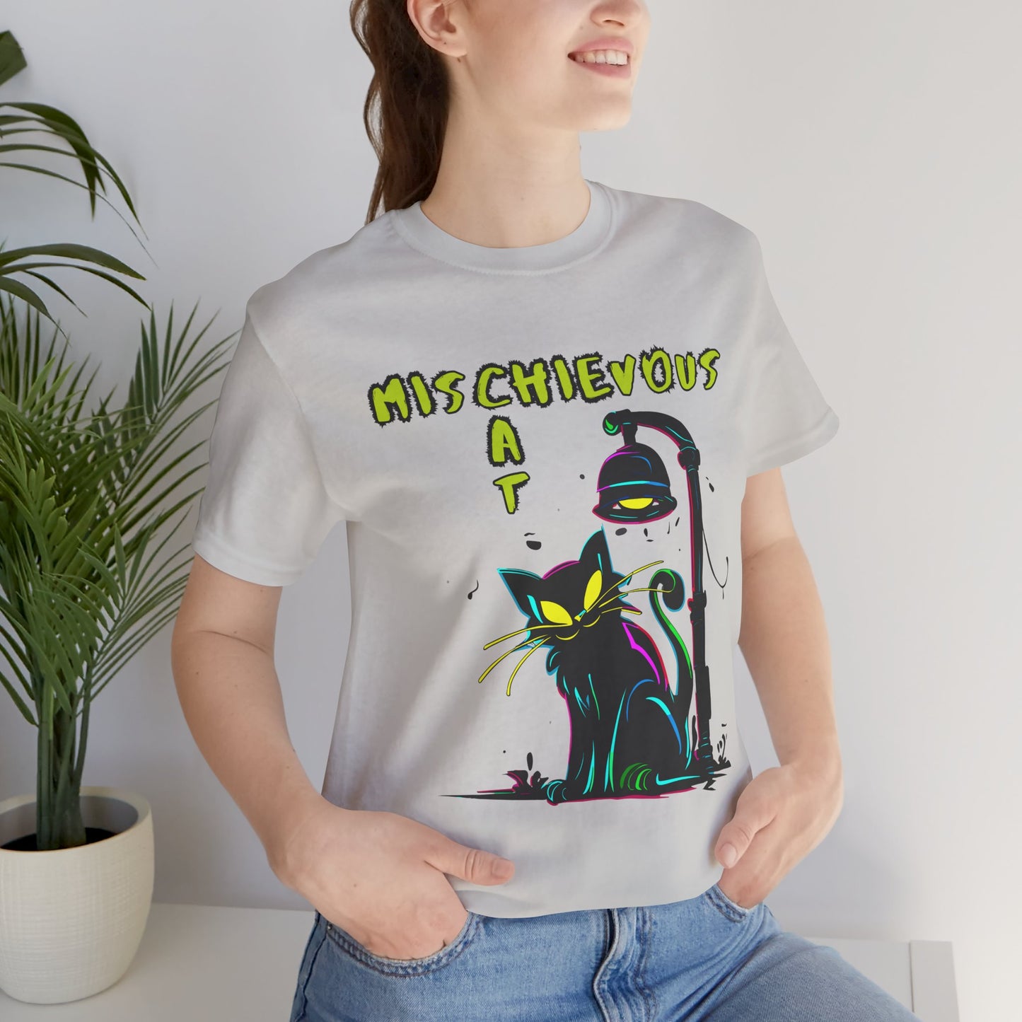 Mischievous Black Cat: Graffiti Art T-Shirt | Halloween Vibes Tee