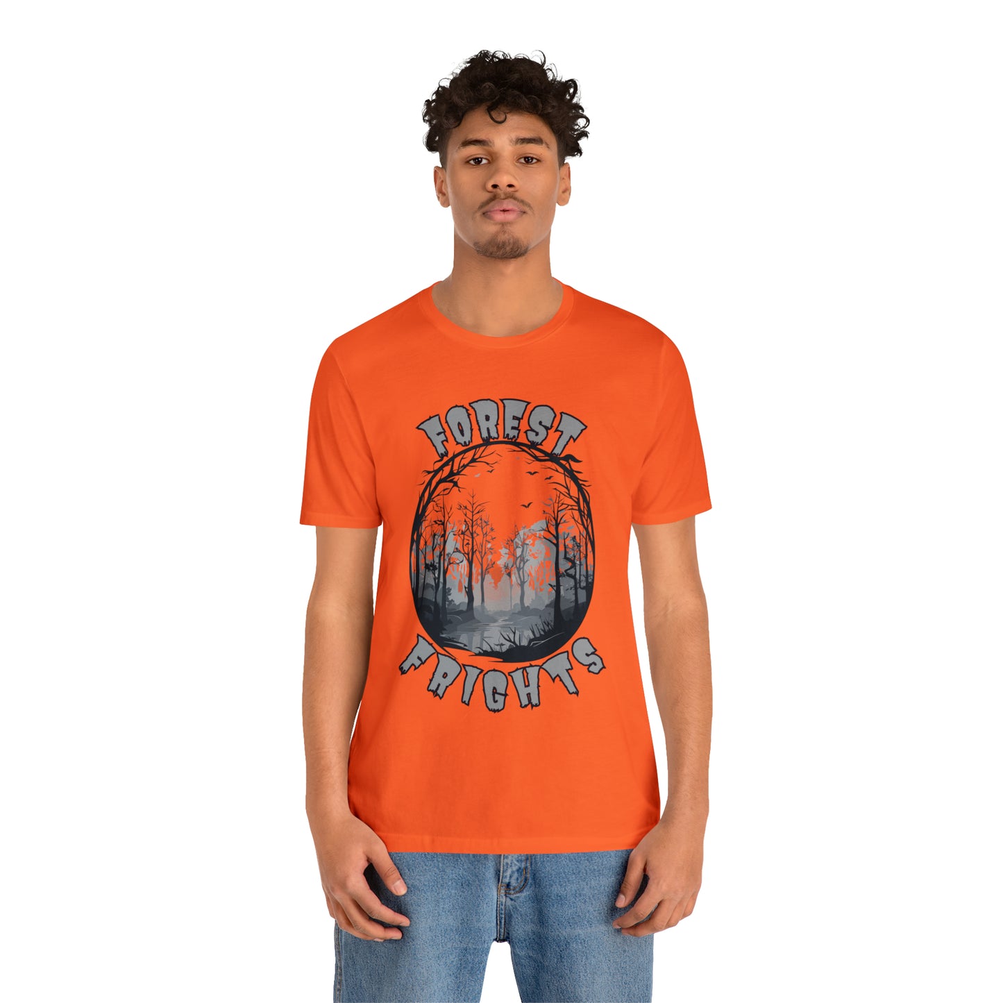 Mysterious Spooky Forest Silhouette T-Shirt | Halloween Vibes Tee