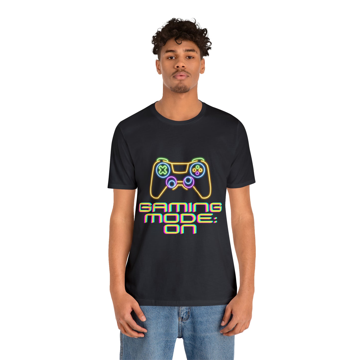 Pixel Power: Gaming Mode ON Unisex Tee with Controller Design | Level Up T-Shirts