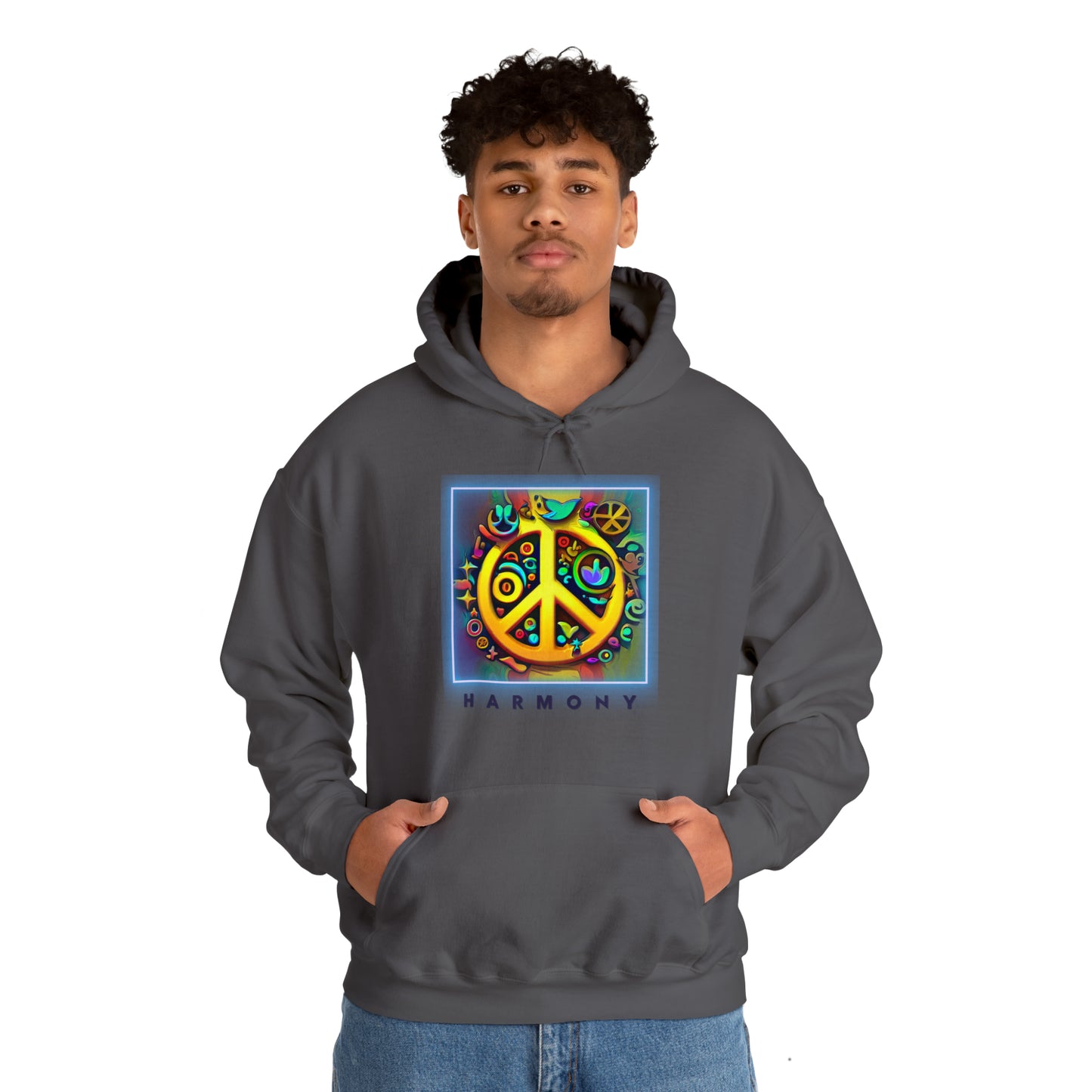 Serenity Symbols: Peace & Positivity Unisex Hoodie | Harmony Iconic Hoodies