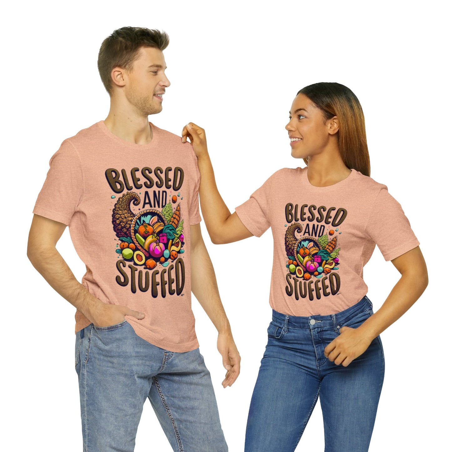 Blessed & Stuffed: Thanksgiving Bounty Unisex Tee | Cornucopia Dreams T-Shirts by Be Like No One (BLN1) - The Store