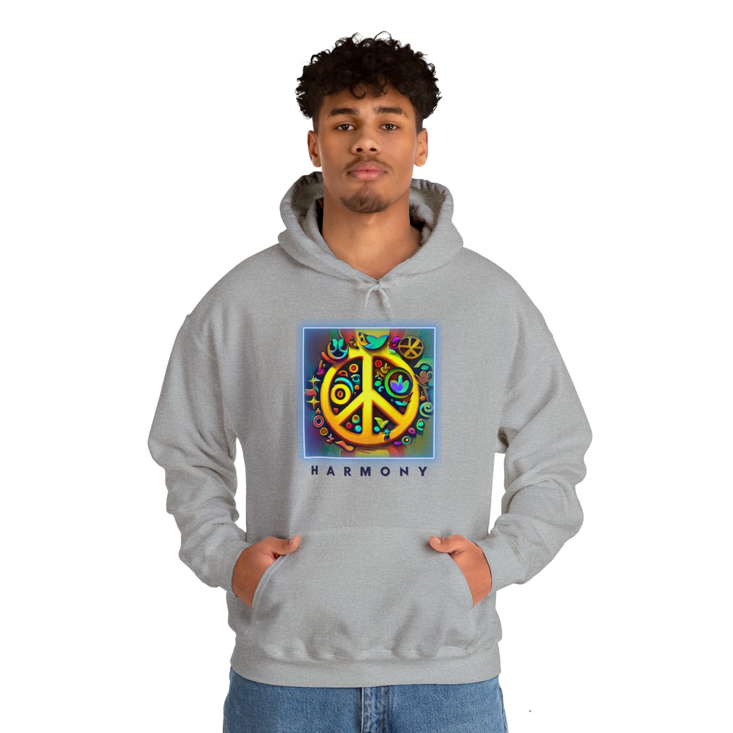 Serenity Symbols: Peace & Positivity Unisex Hoodie | Harmony Iconic Hoodies