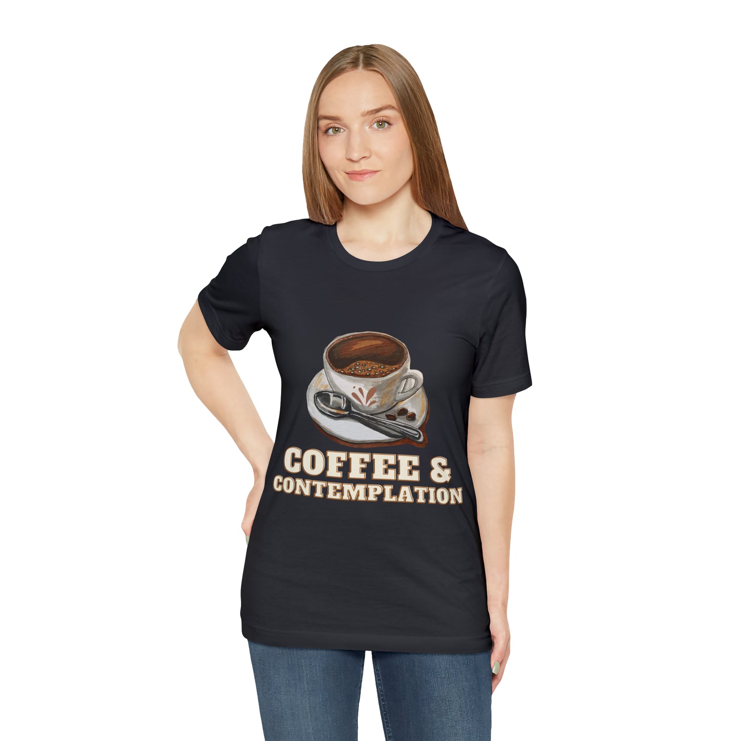 Caffeine & Contemplation Vibes: Unisex Jersey Tee | Fuel for Thoughts T-Shirts