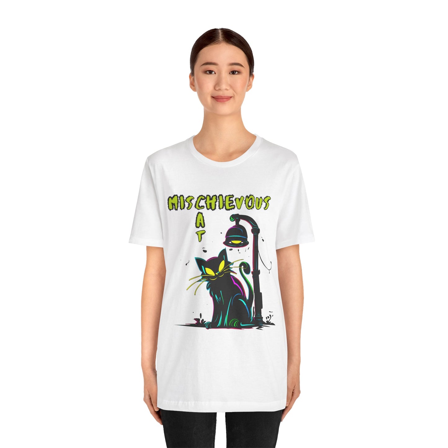 Mischievous Black Cat: Graffiti Art T-Shirt | Halloween Vibes Tee