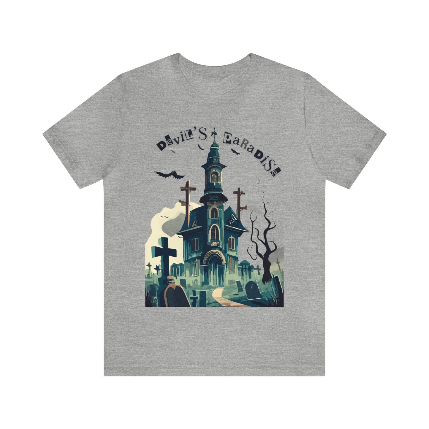 Solemn Haunted Graveyard: Pointillism T-Shirt | Halloween Vibes Tee