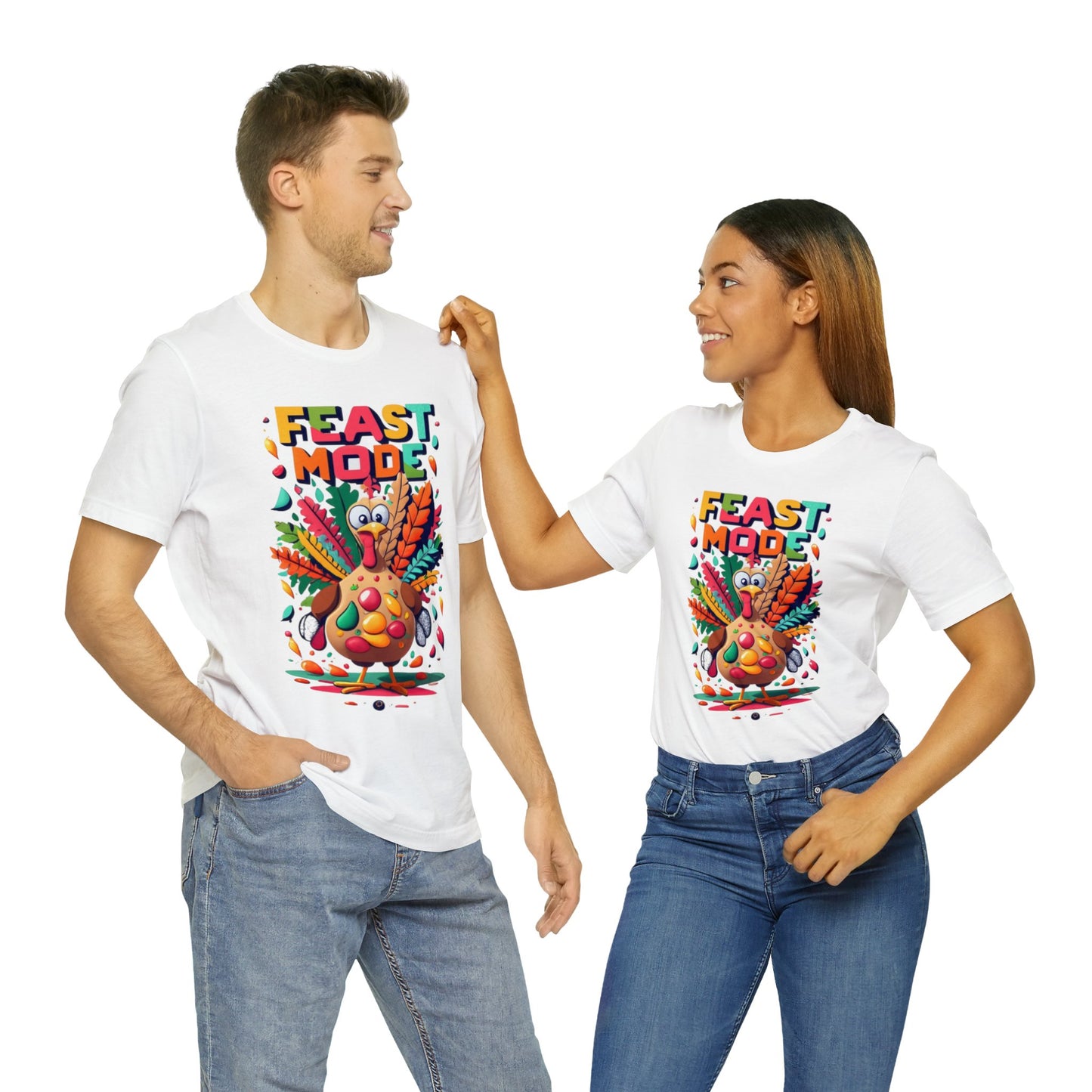 Feast Mode Frenzy: Thanksgiving Celebration Unisex Tee | Turkey Feast T-Shirts by Be Like No One (BLN1) - The Store