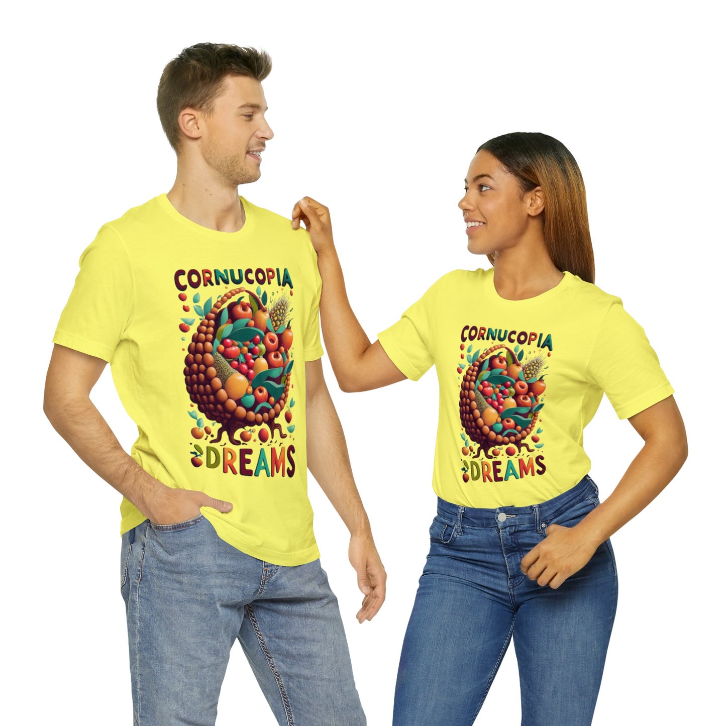 Cornucopia Dreams: Bounty of Fall Unisex Tee | Thanksgiving Abundance T-Shirts by Be Like No One (BLN1) - The Store