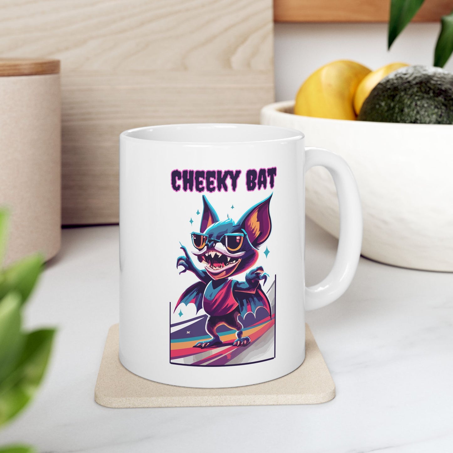 Cheeky Bat Mug, Be Like No One (BLN1) Mugs, Ceramic Mug 11oz