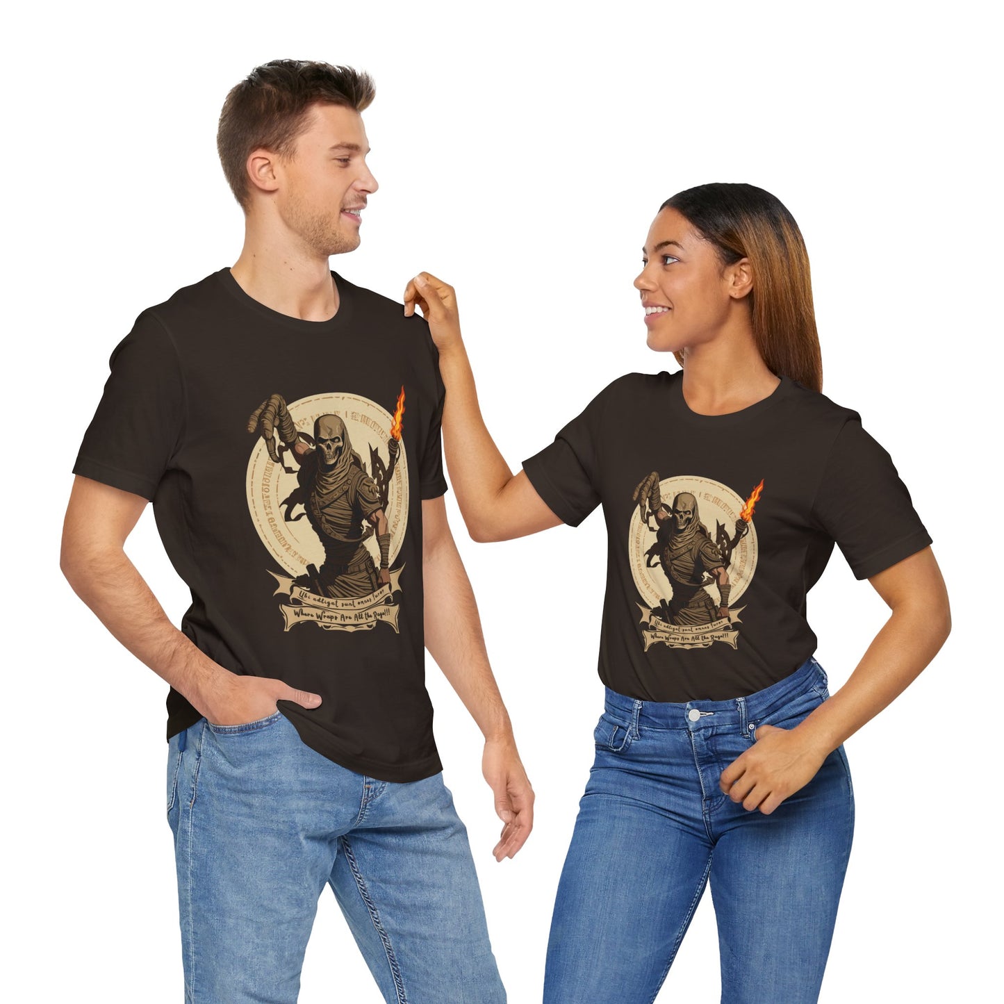 Ancient Mummy's Tomb: Torch-Lit Impressionist T-Shirt | Halloween Vibes Tee