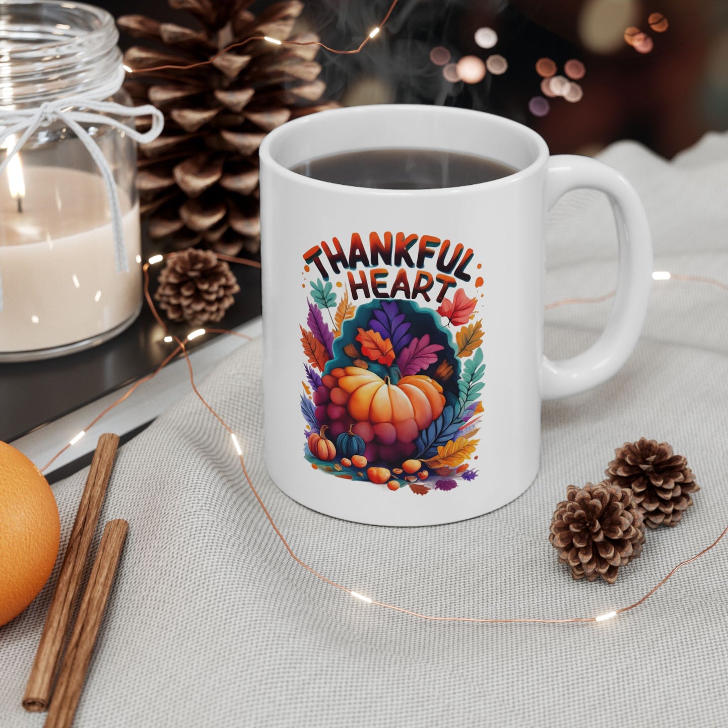 Thankful Heart: Autumn Harvest Mug | Grateful Season Mugs by Be Like No One (BLN1) - The Store