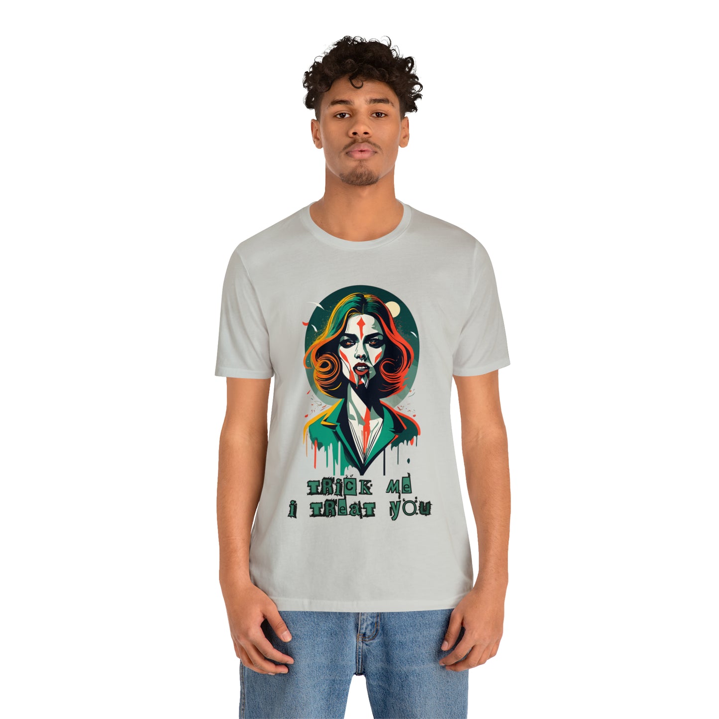 Seductive Vampire Bite: Surrealism Moonlight T-Shirt | Halloween Vibes Tee