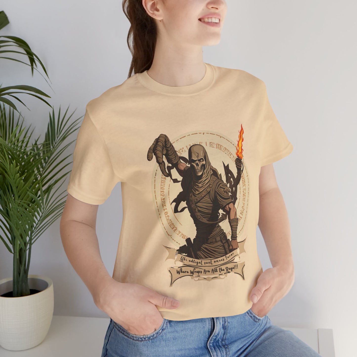 Ancient Mummy's Tomb: Torch-Lit Impressionist T-Shirt | Halloween Vibes Tee