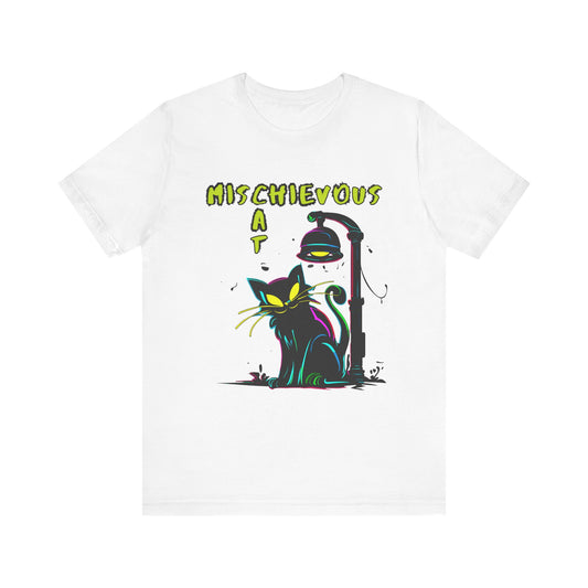 Mischievous Black Cat: Graffiti Art T-Shirt | Halloween Vibes Tee