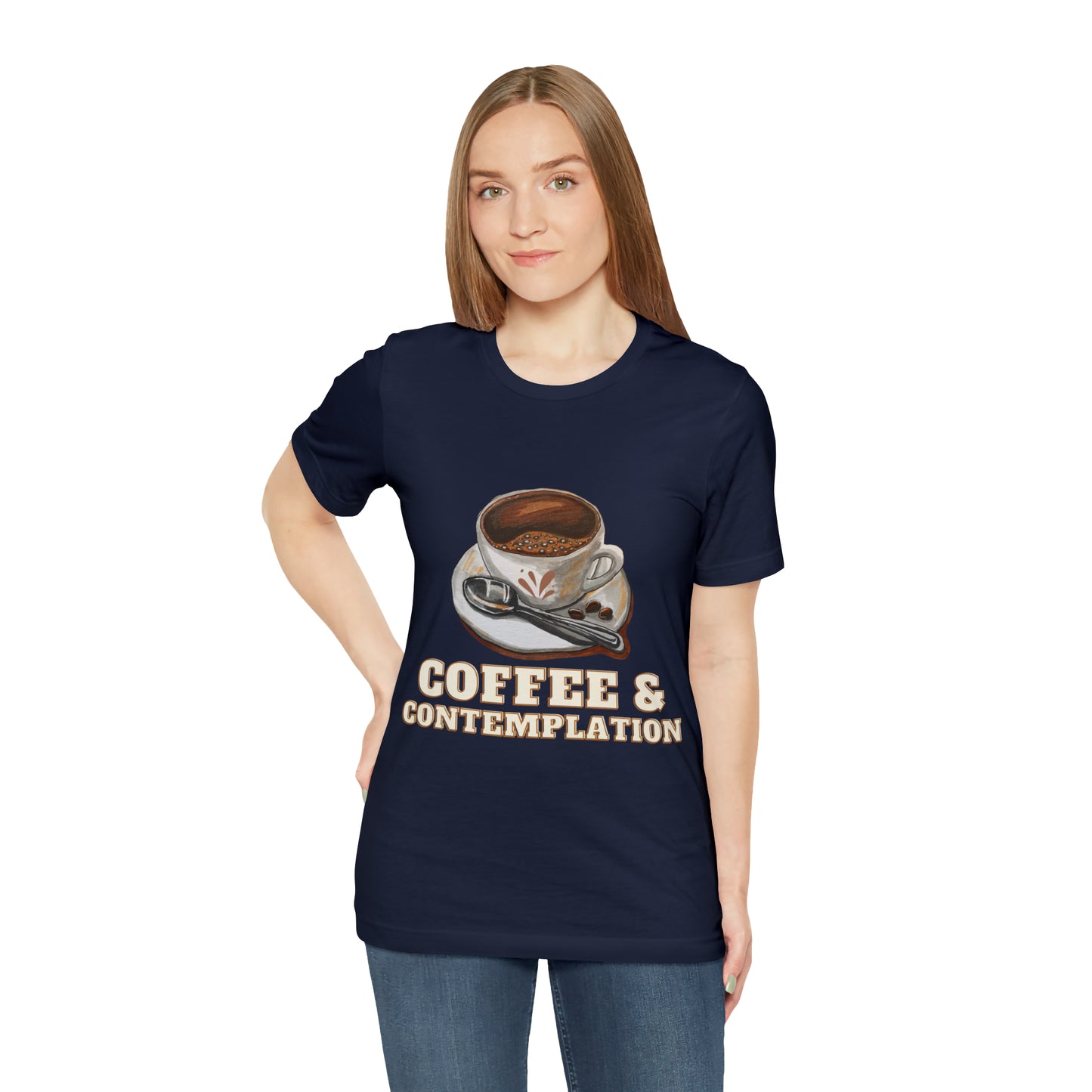 Caffeine & Contemplation Vibes: Unisex Jersey Tee | Fuel for Thoughts T-Shirts