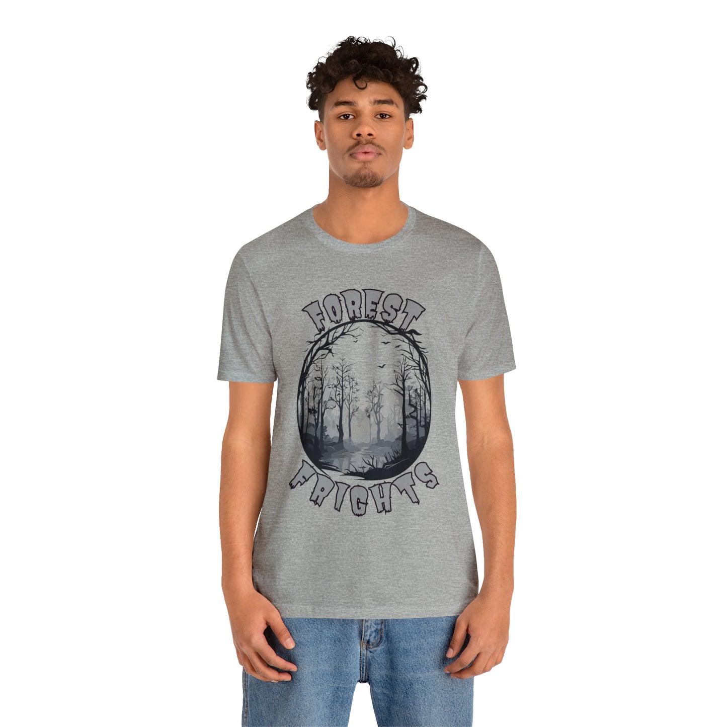 Mysterious Spooky Forest Silhouette T-Shirt | Halloween Vibes Tee