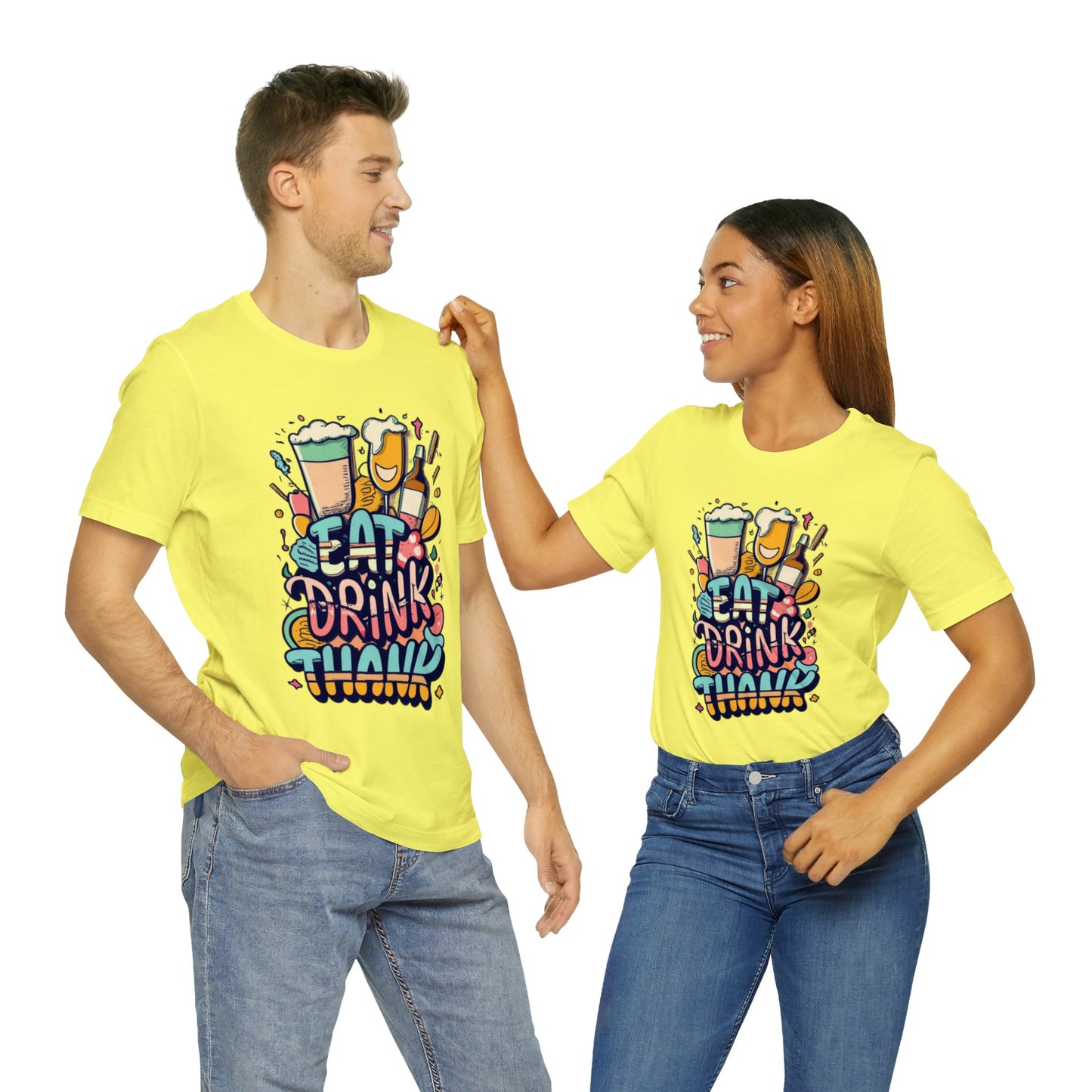 Eat, Drink, Thank: Thanksgiving Table Unisex Tee | Feasting Favorites T-Shirts by Be Like No One (BLN1) - The Store