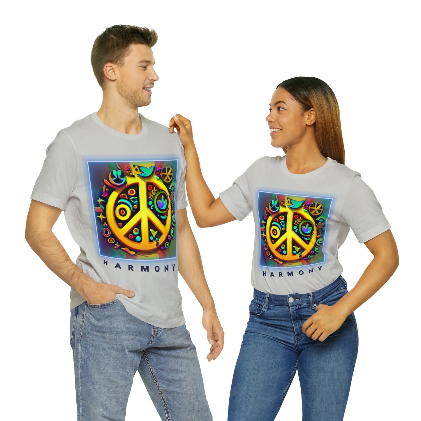 Serenity Symbols: Peace & Positivity Unisex Tee | Harmony Iconic T-Shirts