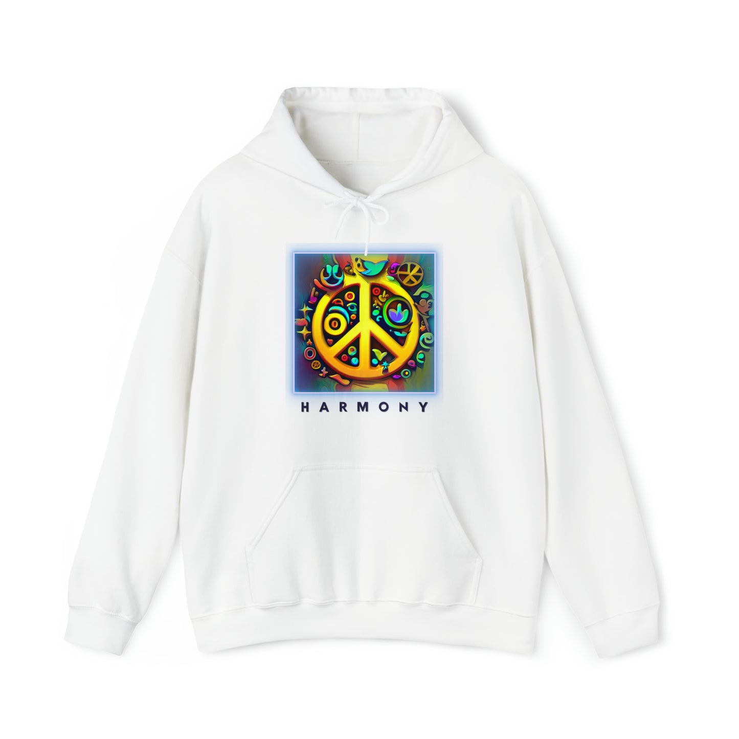 Serenity Symbols: Peace & Positivity Unisex Hoodie | Harmony Iconic Hoodies