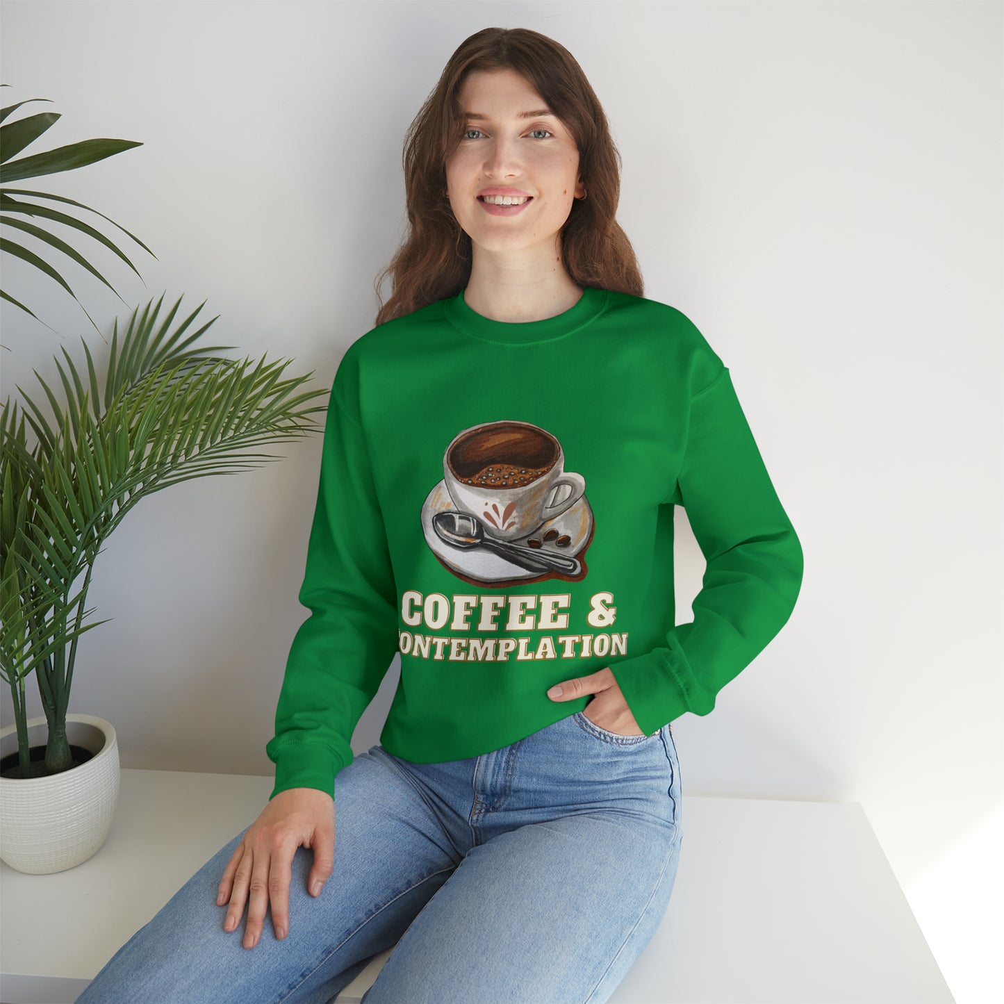 Caffeine Charm and Contemplation Sweatshirt | Coffee & Contemplation Sweatshirt