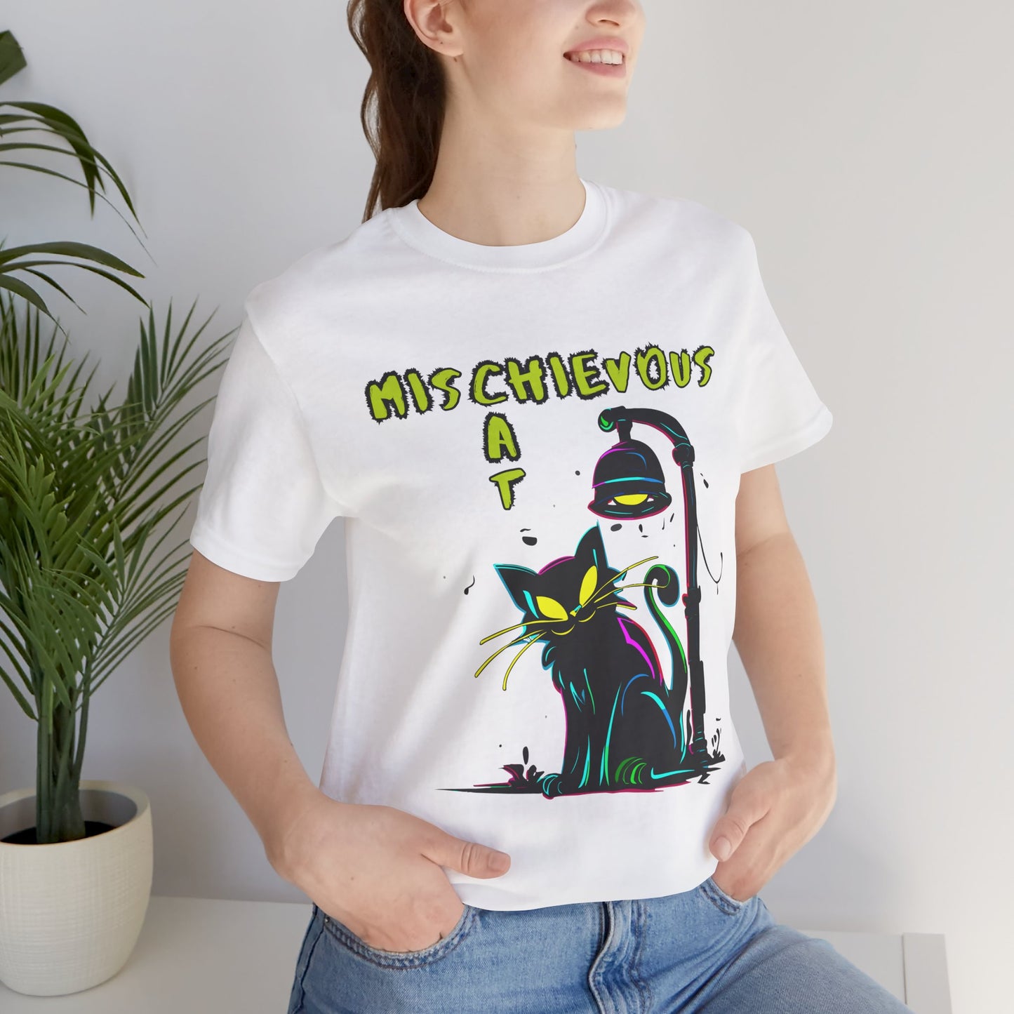 Mischievous Black Cat: Graffiti Art T-Shirt | Halloween Vibes Tee