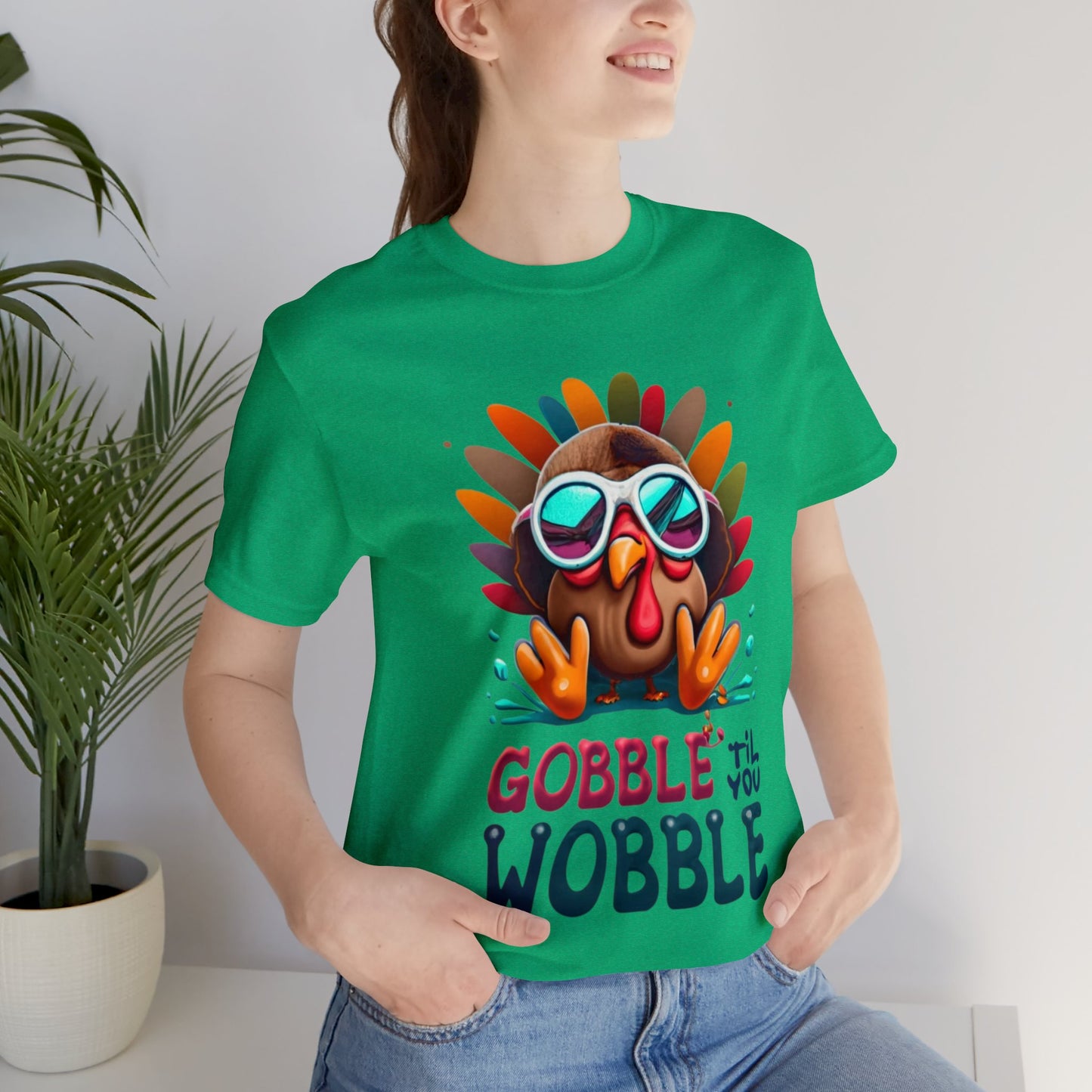 Gobble 'Til You Wobble: Turkey Day Unisex Tee | Thanksgiving Chuckles T-Shirts by Be Like No One (BLN1) - The Store