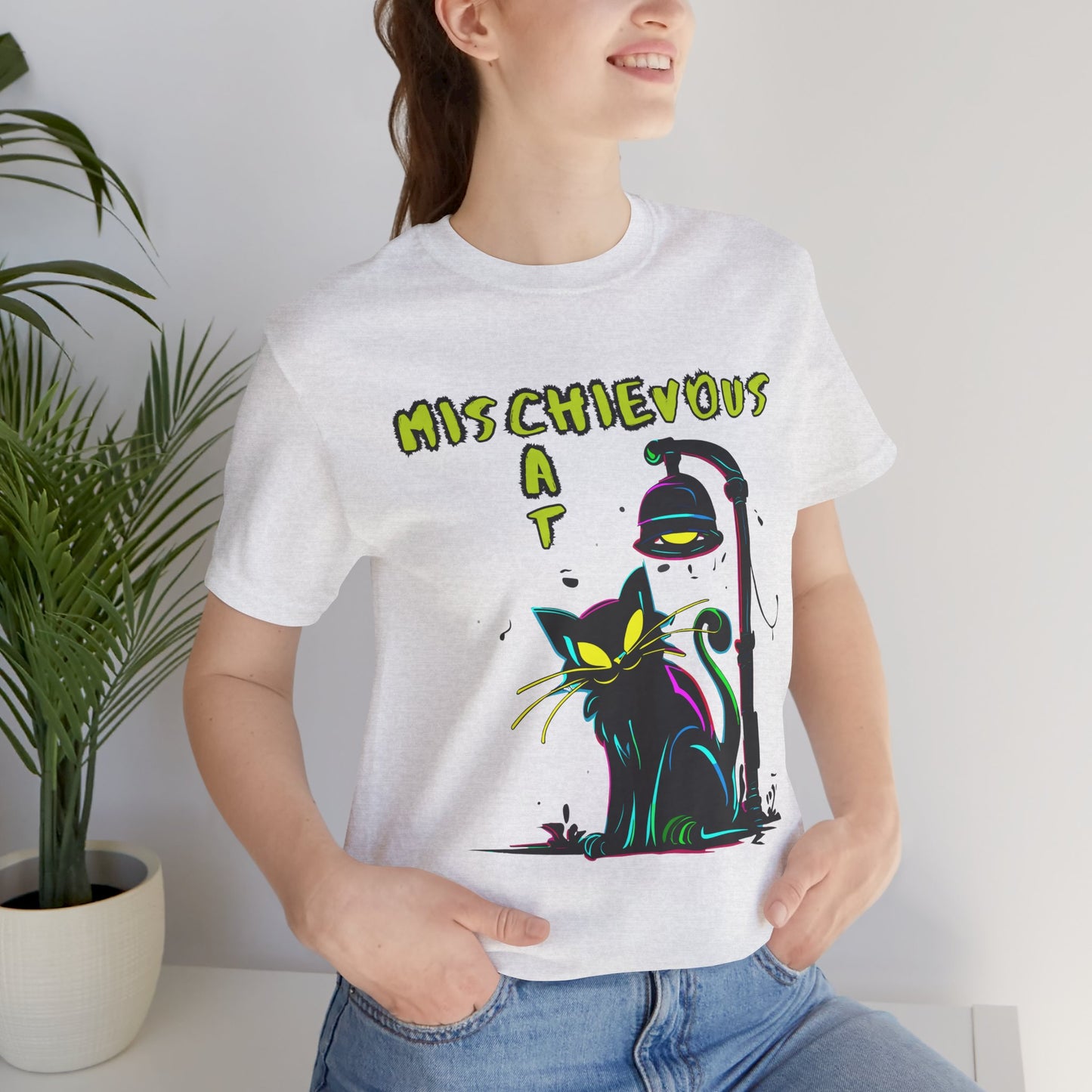 Mischievous Black Cat: Graffiti Art T-Shirt | Halloween Vibes Tee