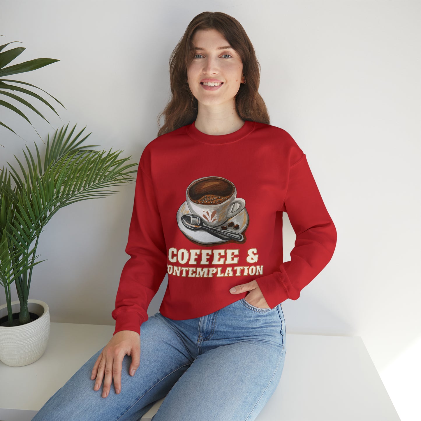 Caffeine Charm and Contemplation Sweatshirt | Coffee & Contemplation Sweatshirt