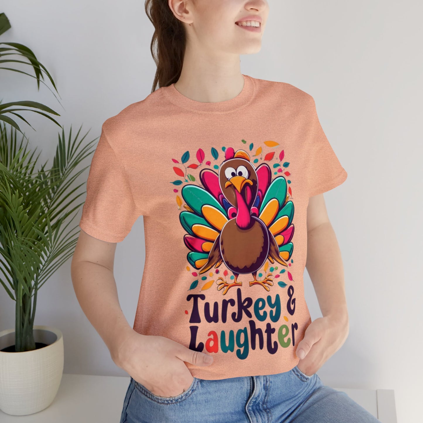 Turkey & Laughter: Thanksgiving Fun Unisex Tee | Gobble Giggles T-Shirts by Be Like No One (BLN1) - The Store