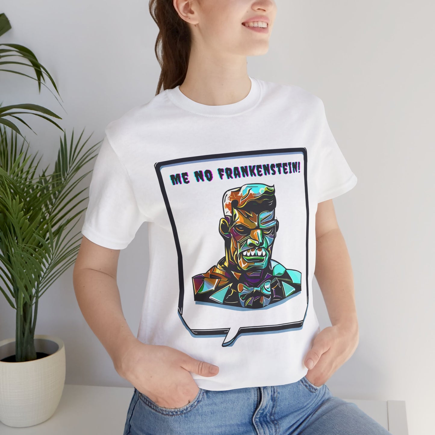 Enigmatic Frankenstein's Monster: Cubist Style T-Shirt | Halloween Vibes Tee