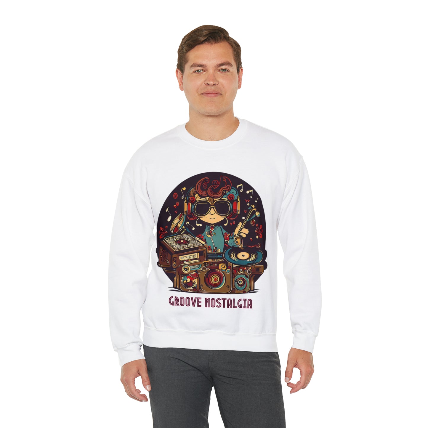 Groove Nostalgia Sweatshirt | Vintage Vinyl Lover Unisex Sweatshirt