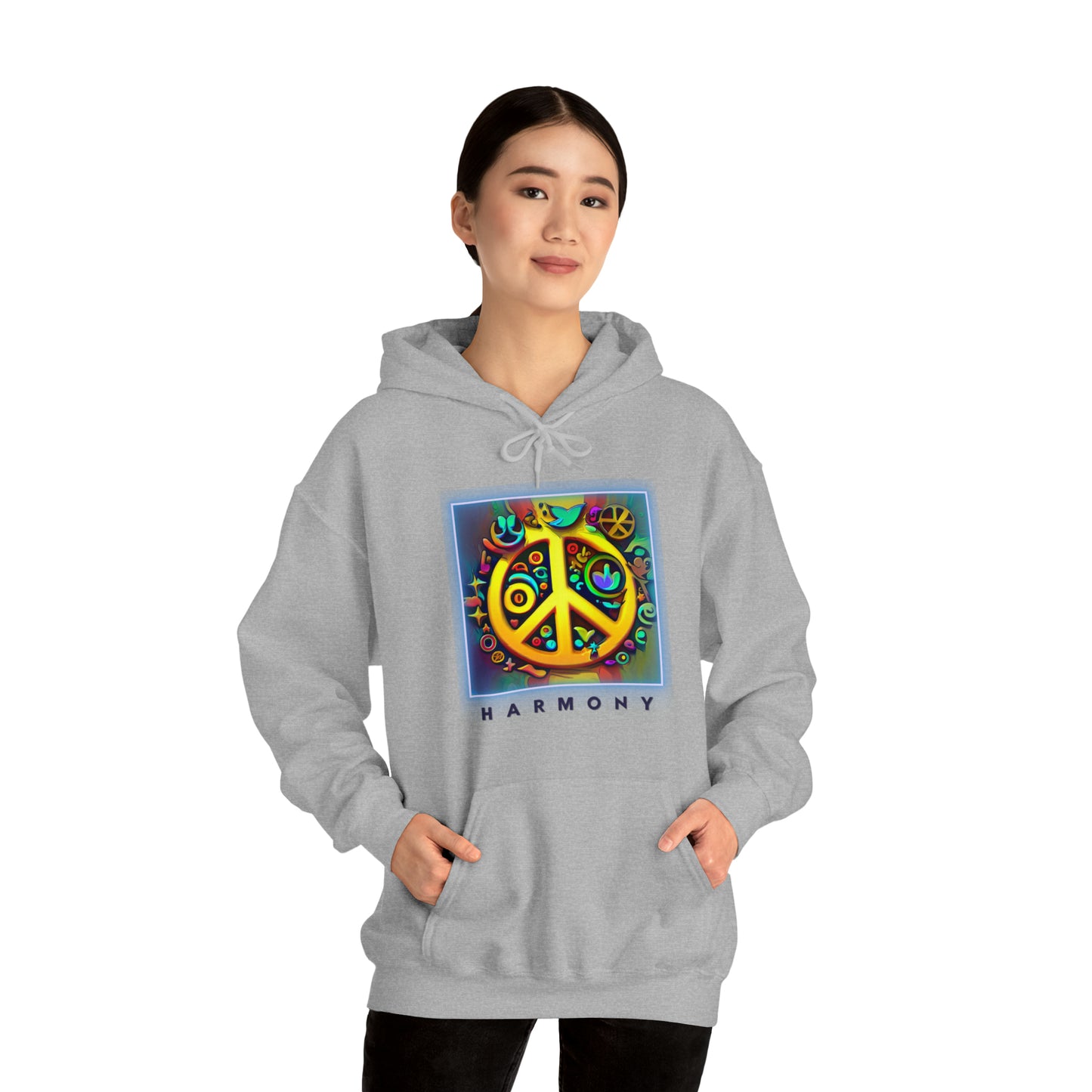 Serenity Symbols: Peace & Positivity Unisex Hoodie | Harmony Iconic Hoodies