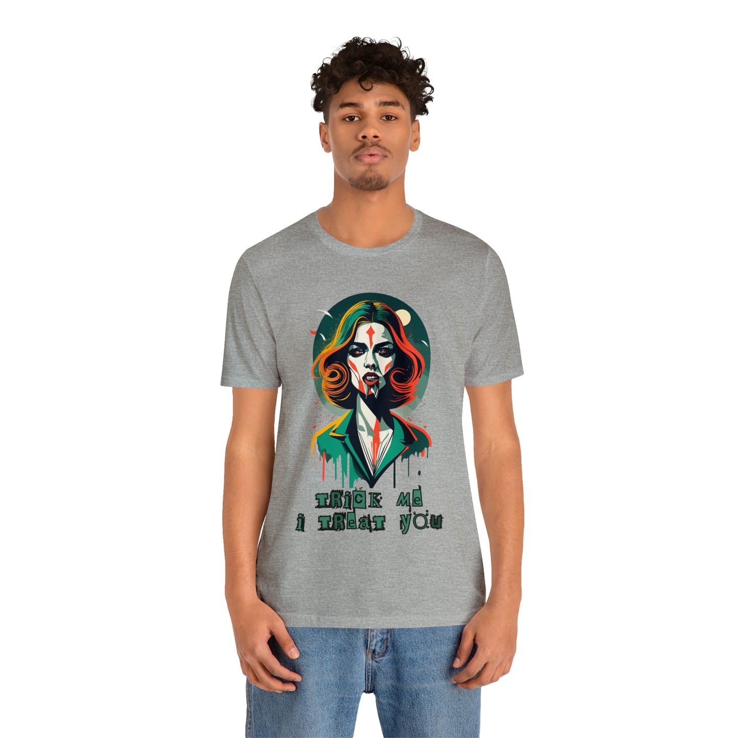 Seductive Vampire Bite: Surrealism Moonlight T-Shirt | Halloween Vibes Tee