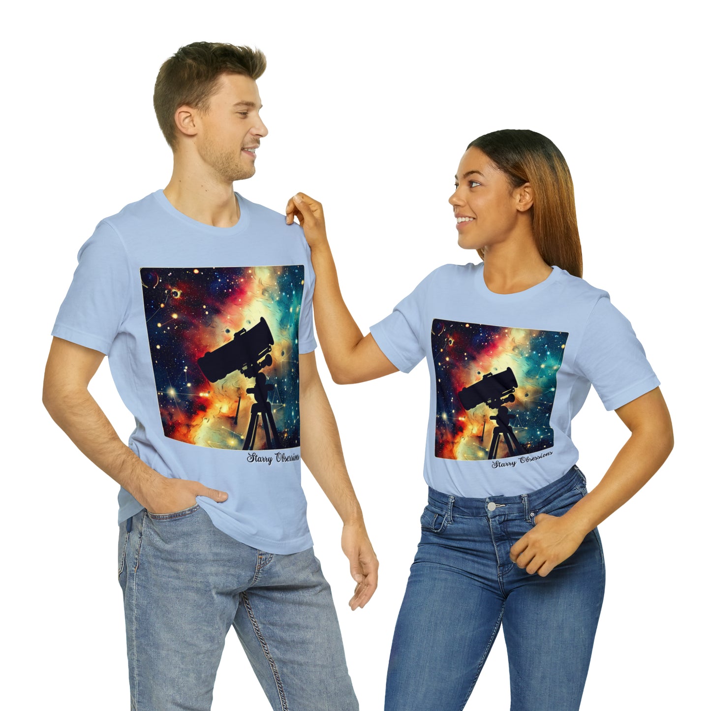 Starry Obsessions: Astronomy Enthusiast Unisex Tee | Galactic Explorer T-Shirts