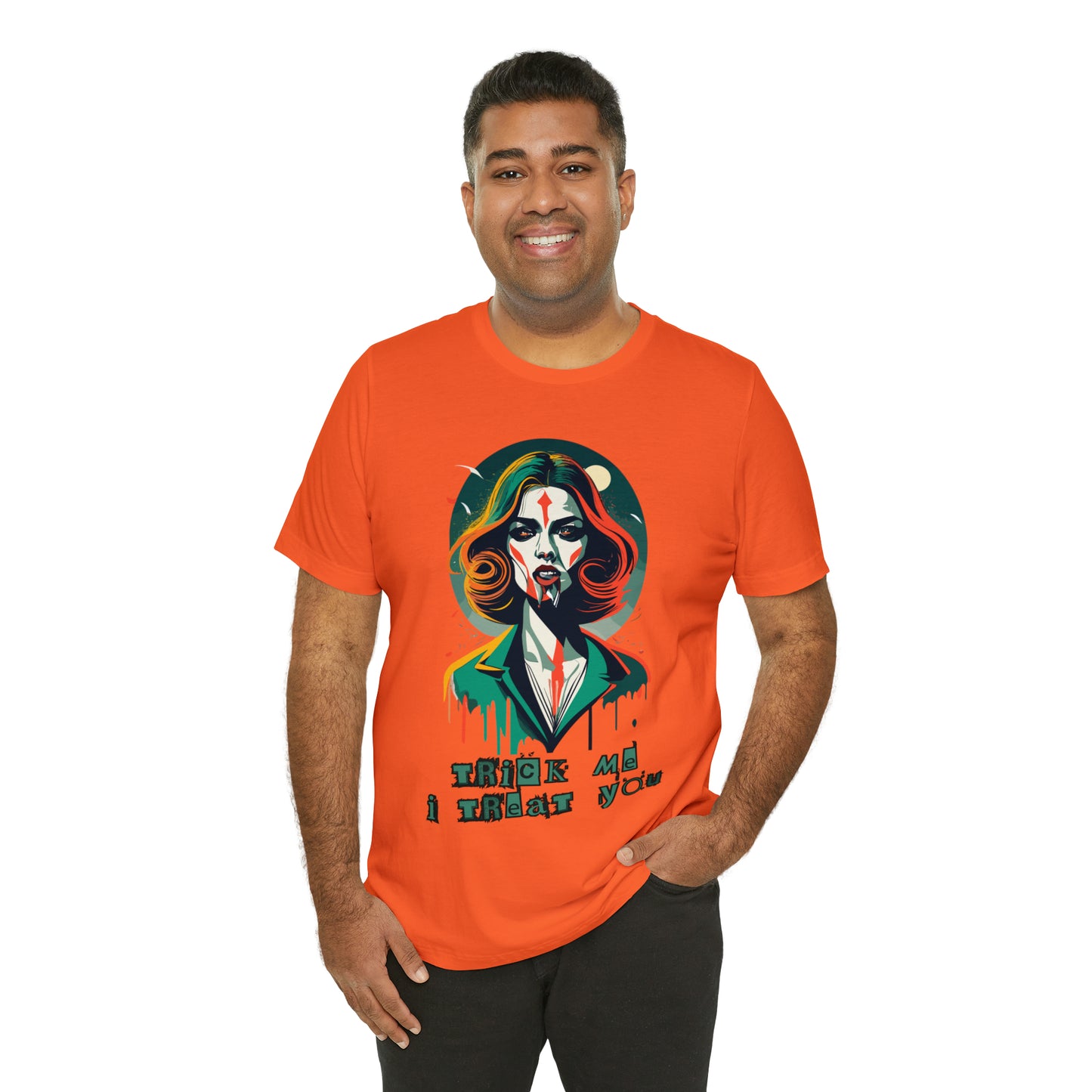 Seductive Vampire Bite: Surrealism Moonlight T-Shirt | Halloween Vibes Tee