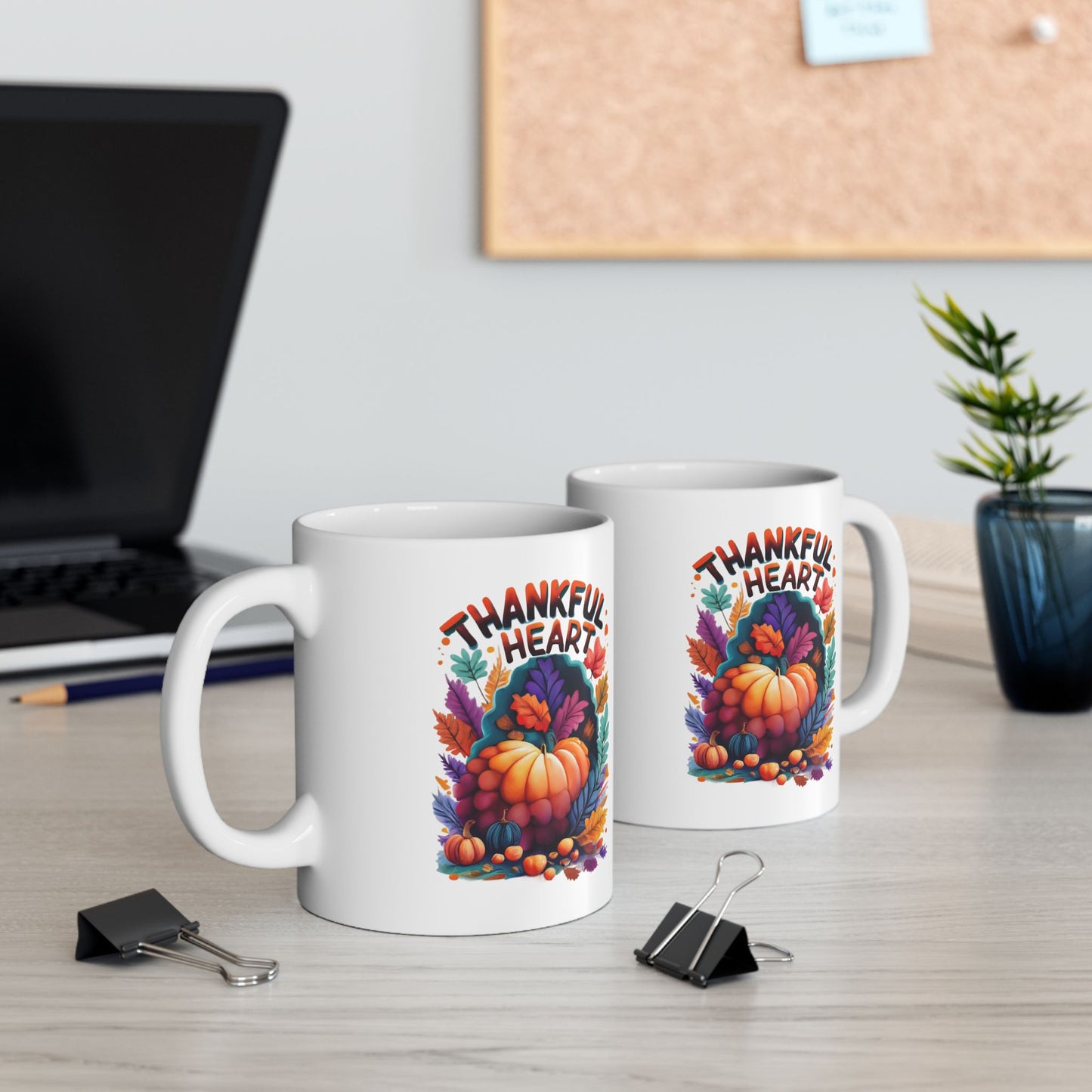 Thankful Heart: Autumn Harvest Mug | Grateful Season Mugs by Be Like No One (BLN1) - The Store