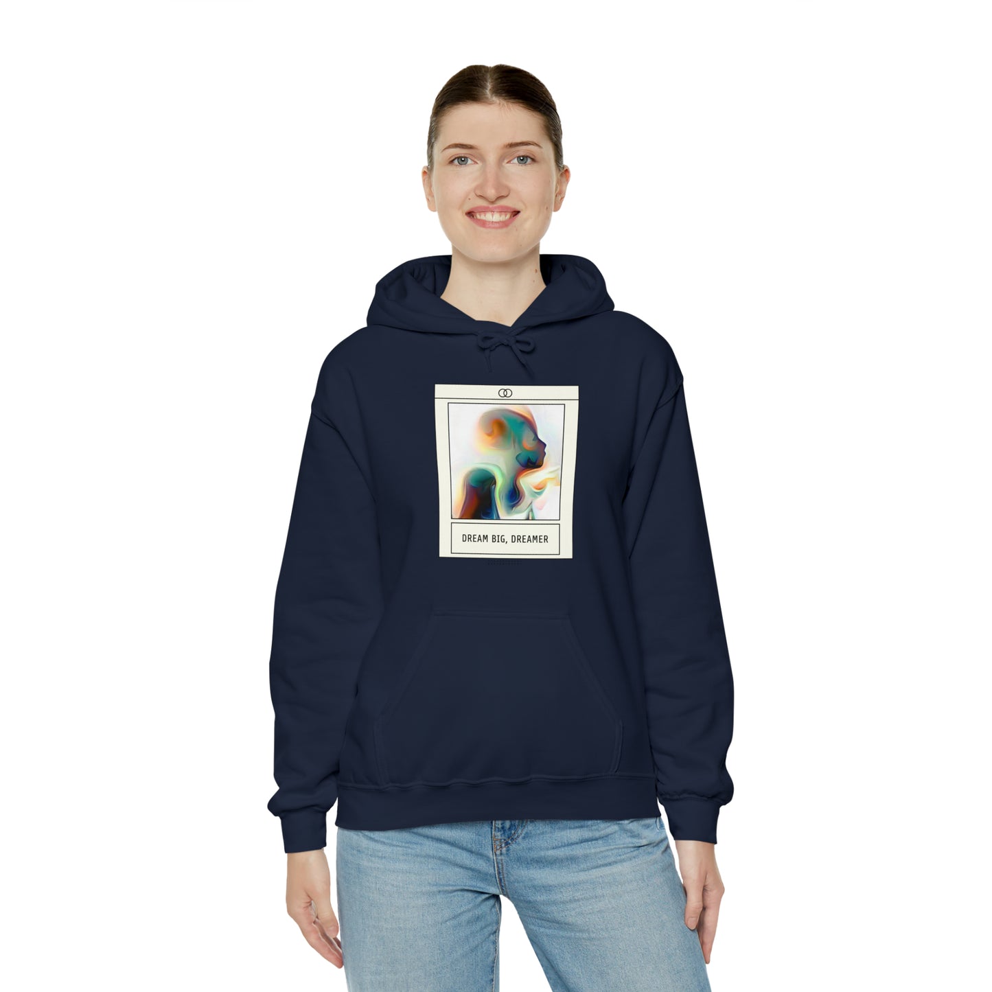 Vivid Reverie: Abstract Dreamer Unisex Hoodie with Vibrant Shapes | Artistic Vision Hoodies