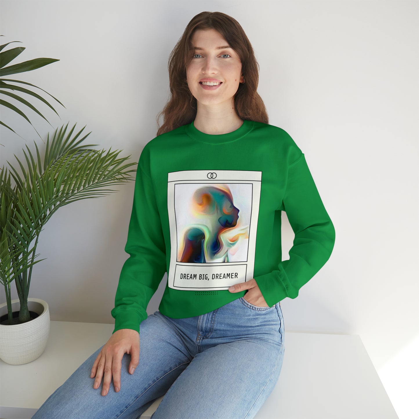 Vivid Reverie Sweatshirt | Abstract Dreamer Unisex Sweatshirt with Vibrant Shapes