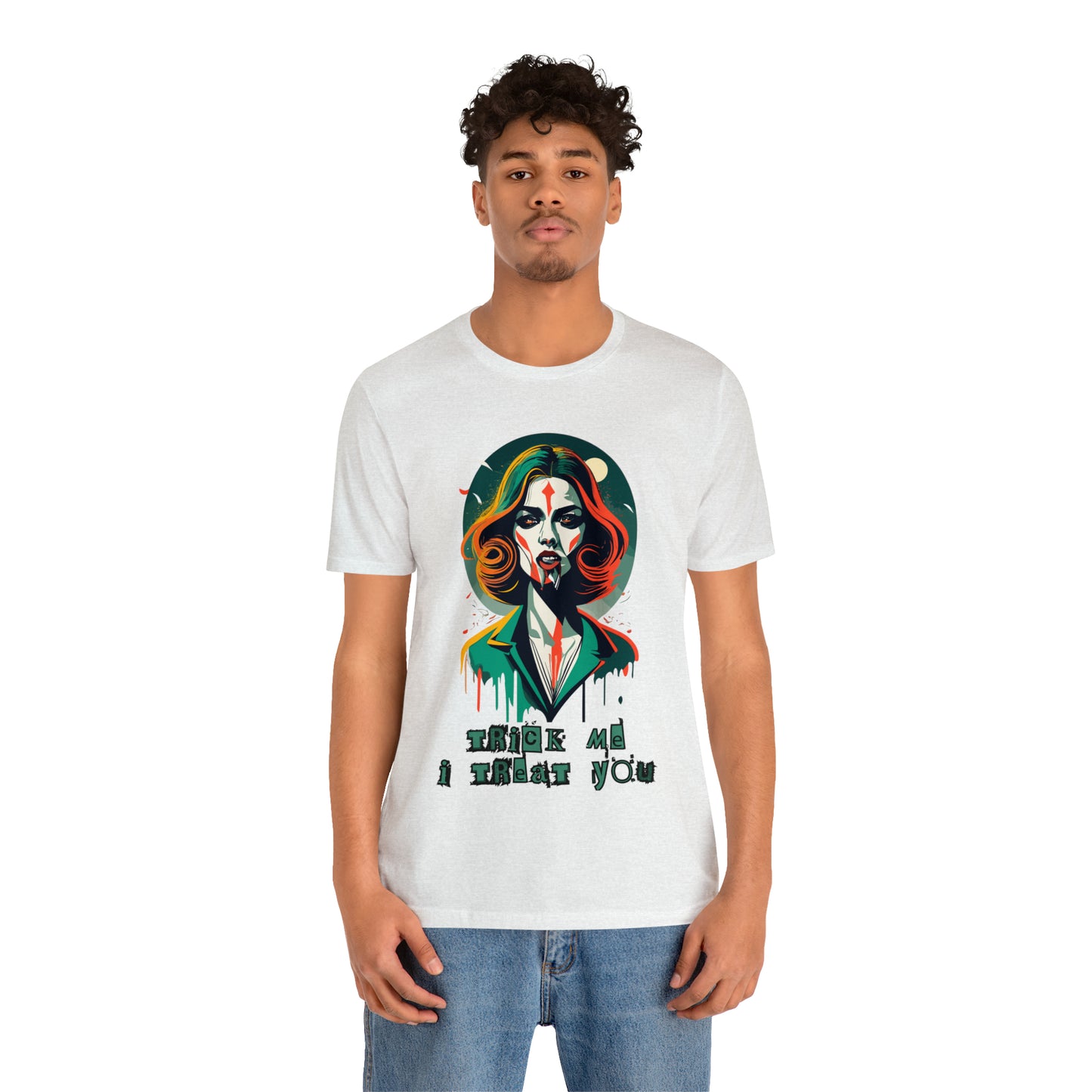 Seductive Vampire Bite: Surrealism Moonlight T-Shirt | Halloween Vibes Tee