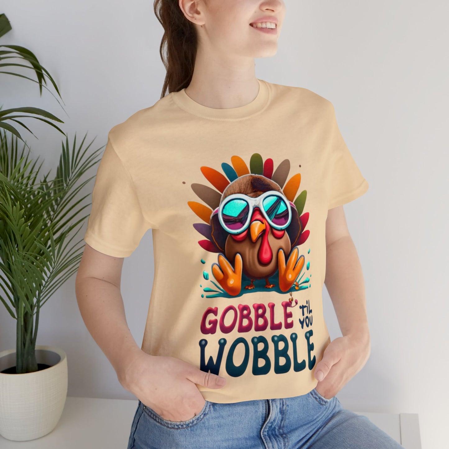 Gobble 'Til You Wobble: Turkey Day Unisex Tee | Thanksgiving Chuckles T-Shirts by Be Like No One (BLN1) - The Store