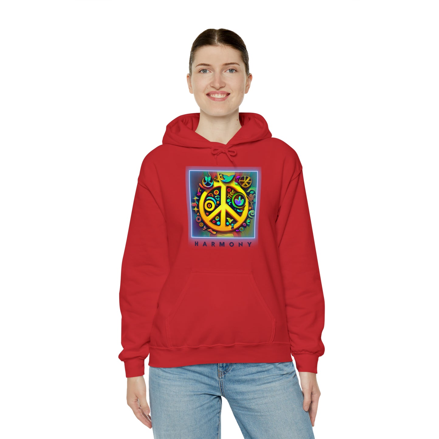 Serenity Symbols: Peace & Positivity Unisex Hoodie | Harmony Iconic Hoodies