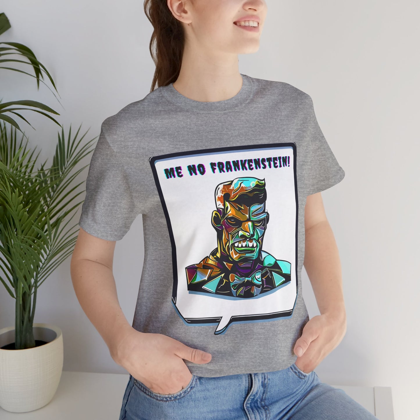 Enigmatic Frankenstein's Monster: Cubist Style T-Shirt | Halloween Vibes Tee