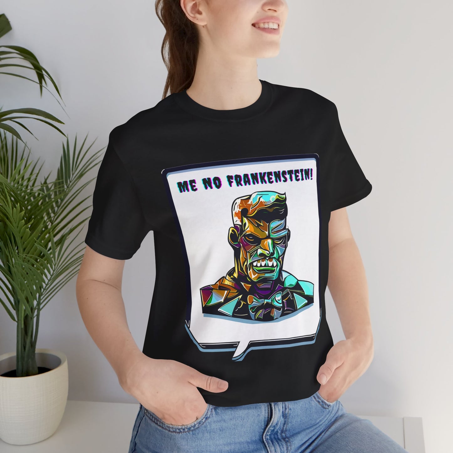 Enigmatic Frankenstein's Monster: Cubist Style T-Shirt | Halloween Vibes Tee